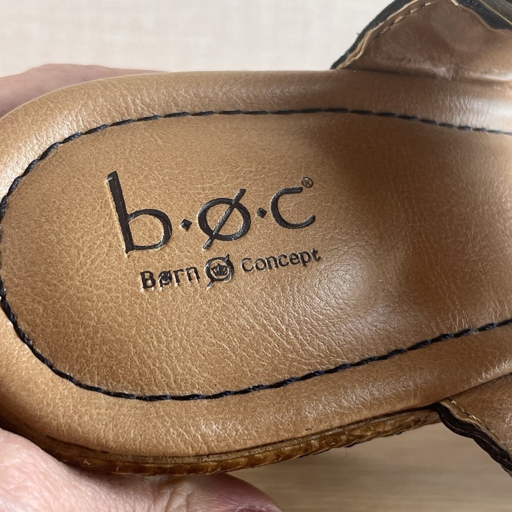 b.o.c Born Concept Woven Wedge Sandals Womens 11 Navy Blue Platform Slides - Picture 5 of 7